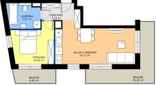 2 pokoje, mieszkanie 41,28 m², piętro 6, oferta nr 18C, Strzelców 28, Kraków, Prądnik Czerwony, ul. Strzelców 28