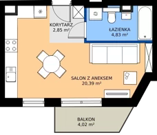 1 pokój, mieszkanie 28,30 m², piętro 6, oferta nr 17C, Strzelców 28, Kraków, Prądnik Czerwony, ul. Strzelców 28