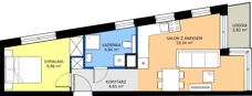 2 pokoje, mieszkanie 38,83 m², piętro 6, oferta nr 43C, Strzelców 28, Kraków, Prądnik Czerwony, ul. Strzelców 28