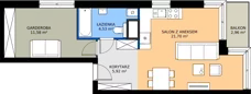 2 pokoje, mieszkanie 43,62 m², piętro 2, oferta nr 38B, Strzelców 28, Kraków, Prądnik Czerwony, ul. Strzelców 28
