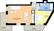 2 pokoje, mieszkanie 39,19 m², piętro 3, oferta nr 14B, Strzelców 28, Kraków, Prądnik Czerwony, ul. Strzelców 28
