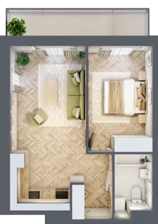 2 pokoje, apartament 42,14 m², piętro 3, oferta nr C67, ESSENSE Baltic Resort, Dziwnów, ul. Kaprala Koniecznego 14