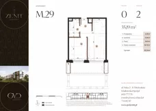2 pokoje, mieszkanie 35,19 m², parter, oferta nr M29, ZENIT Głowackiego, Kraków, Bronowice, ul. Głowackiego 22