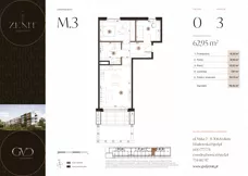 3 pokoje, mieszkanie 62,95 m², parter, oferta nr M3, ZENIT Głowackiego, Kraków, Bronowice, ul. Głowackiego 22