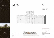 5 pokoi, mieszkanie 112,21 m², piętro 5, oferta nr M58, ZENIT Głowackiego, Kraków, Bronowice, ul. Głowackiego 22