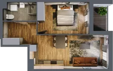2 pokoje, mieszkanie 43,28 m², piętro 1, oferta nr 88, Osiedle na Górnej etap V, Kielce, Nowy Folwark, ul. Zbożowa