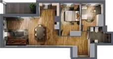 3 pokoje, mieszkanie 61,81 m², piętro 1, oferta nr 90, Osiedle na Górnej etap V, Kielce, Nowy Folwark, ul. Zbożowa