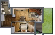 2 pokoje, mieszkanie 43,09 m², piętro 5, oferta nr 43, Osiedle na Górnej etap V, Kielce, Nowy Folwark, ul. Zbożowa