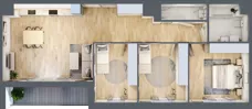 4 pokoje, mieszkanie 85,35 m², piętro 1, oferta nr 3, CORSO - etap 2A, Łódź, Polesie, Stare Polesie, ul. Kasprzaka 5