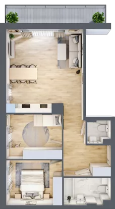 3 pokoje, mieszkanie 65,63 m², piętro 2, oferta nr 81, CORSO - etap 2A, Łódź, Polesie, Stare Polesie, ul. Kasprzaka 5