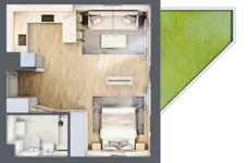 1 pokój, mieszkanie 37,78 m², piętro 1, oferta nr 11, CORSO - etap 2A, Łódź, Polesie, Stare Polesie, ul. Kasprzaka 5