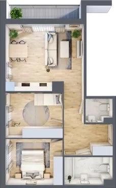 3 pokoje, mieszkanie 61,08 m², piętro 8, oferta nr 117, CORSO - etap 2A, Łódź, Polesie, Stare Polesie, ul. Kasprzaka 5