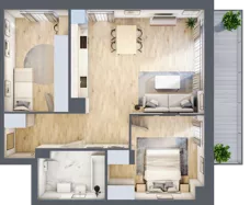 3 pokoje, mieszkanie 62,35 m², piętro 3, oferta nr 25, CORSO - etap 2A, Łódź, Polesie, Stare Polesie, ul. Kasprzaka 5
