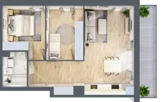 3 pokoje, mieszkanie 54,38 m², piętro 3, oferta nr 88, CORSO - etap 2A, Łódź, Polesie, Stare Polesie, ul. Kasprzaka 5