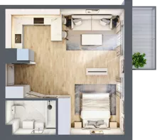 1 pokój, mieszkanie 37,78 m², piętro 3, oferta nr 35, CORSO - etap 2A, Łódź, Polesie, Stare Polesie, ul. Kasprzaka 5