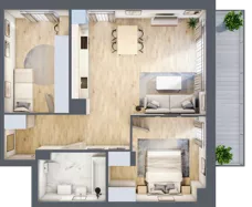 3 pokoje, mieszkanie 62,35 m², piętro 2, oferta nr 13, CORSO - etap 2A, Łódź, Polesie, Stare Polesie, ul. Kasprzaka 5