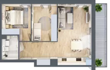 3 pokoje, mieszkanie 54,38 m², piętro 2, oferta nr 82, CORSO - etap 2A, Łódź, Polesie, Stare Polesie, ul. Kasprzaka 5