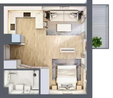 1 pokój, mieszkanie 37,78 m², piętro 2, oferta nr 23, CORSO - etap 2A, Łódź, Polesie, Stare Polesie, ul. Kasprzaka 5