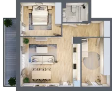 3 pokoje, mieszkanie 62,35 m², piętro 1, oferta nr 4, CORSO - etap 2A, Łódź, Polesie, Stare Polesie, ul. Kasprzaka 5