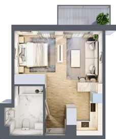 1 pokój, mieszkanie 33,90 m², piętro 5, oferta nr 48, CORSO - etap 2A, Łódź, Polesie, Stare Polesie, ul. Kasprzaka 5