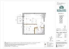 2 pokoje, mieszkanie 34,35 m², piętro 1, oferta nr L2-20, Park Leśny Rembertów - L1 L2, Warszawa, Rembertów, ul. Chełmżyńska