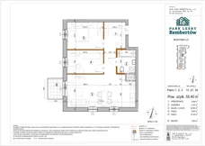 3 pokoje, mieszkanie 55,40 m², piętro 1, oferta nr L2-15, Park Leśny Rembertów - L1 L2, Warszawa, Rembertów, ul. Chełmżyńska