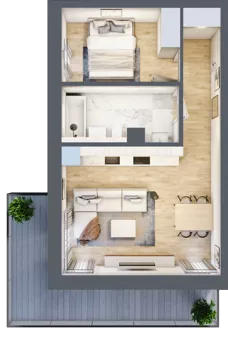 2 pokoje, mieszkanie 41,36 m², parter, oferta nr L02, Mickiewicza 21 Residence, Śrem, ul. Mickiewicza 21