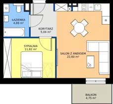 2 pokoje, mieszkanie 42,55 m², piętro 3, oferta nr G28, Green Park Resort III, Szklarska Poręba, ul. Wolności 14