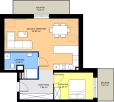 2 pokoje, mieszkanie 51,38 m², piętro 3, oferta nr G26, Green Park Resort III, Szklarska Poręba, ul. Wolności 14