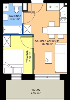 2 pokoje, mieszkanie 27,75 m², parter, oferta nr G4, Green Park Resort III, Szklarska Poręba, ul. Wolności 14