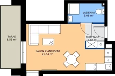 1 pokój, mieszkanie 29,44 m², parter, oferta nr G6, Green Park Resort III, Szklarska Poręba, ul. Wolności 14