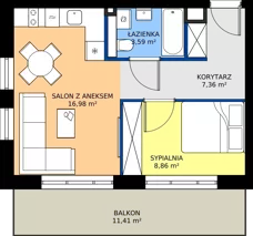 2 pokoje, mieszkanie 36,79 m², piętro 2, oferta nr G22, Green Park Resort III, Szklarska Poręba, ul. Wolności 14