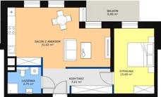 2 pokoje, mieszkanie 58,67 m², piętro 1, oferta nr A1.3, Nowy Radzionków, Radzionków, ul. Gajdasa 6