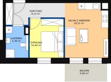 2 pokoje, mieszkanie 42,27 m², piętro 1, oferta nr A1.5, Nowy Radzionków, Radzionków, ul. Gajdasa 6