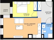 2 pokoje, mieszkanie 46,37 m², piętro 1, oferta nr B1.4, Nowy Radzionków, Radzionków, ul. Gajdasa 6