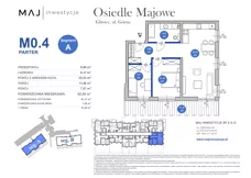 3 pokoje, mieszkanie 61,17 m², parter, oferta nr A0.4, Osiedle Majowe 2.0, Gliwice, Ligota Zabrska, ul. Górna 28C