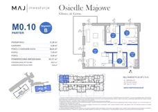 3 pokoje, mieszkanie 60,27 m², parter, oferta nr B0.10, Osiedle Majowe 2.0, Gliwice, Ligota Zabrska, ul. Górna 28C