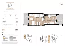 4 pokoje, mieszkanie 58,81 m², piętro 1, oferta nr A15, Krzesławickie Tarasy, Kraków, Wzgórza Krzesławickie, Zesławice, ul. Gustawa Morcinka 86C