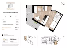 2 pokoje, mieszkanie 33,57 m², piętro 1, oferta nr A18, Krzesławickie Tarasy, Kraków, Wzgórza Krzesławickie, Zesławice, ul. Gustawa Morcinka 86C
