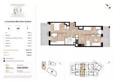 4 pokoje, mieszkanie 64,57 m², piętro 1, oferta nr A04, Krzesławickie Tarasy, Kraków, Wzgórza Krzesławickie, Zesławice, ul. Gustawa Morcinka 86C