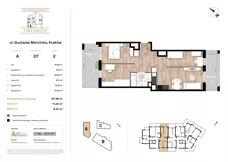 4 pokoje, mieszkanie 64,58 m², piętro 2, oferta nr A07, Krzesławickie Tarasy, Kraków, Wzgórza Krzesławickie, Zesławice, ul. Gustawa Morcinka 86C
