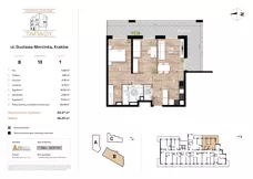 3 pokoje, mieszkanie 64,27 m², piętro 1, oferta nr B13, Krzesławickie Tarasy, Kraków, Wzgórza Krzesławickie, Zesławice, ul. Gustawa Morcinka 86C