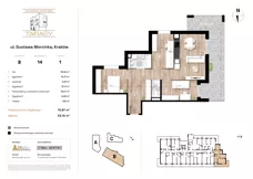 4 pokoje, mieszkanie 70,87 m², piętro 1, oferta nr B14, Krzesławickie Tarasy, Kraków, Wzgórza Krzesławickie, Zesławice, ul. Gustawa Morcinka 86C