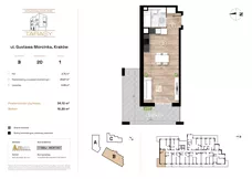 1 pokój, mieszkanie 34,10 m², piętro 1, oferta nr B20, Krzesławickie Tarasy, Kraków, Wzgórza Krzesławickie, Zesławice, ul. Gustawa Morcinka 86C