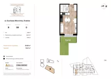 1 pokój, mieszkanie 29,89 m², parter, oferta nr B08, Krzesławickie Tarasy, Kraków, Wzgórza Krzesławickie, Zesławice, ul. Gustawa Morcinka 86C
