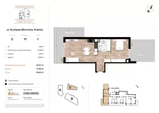2 pokoje, mieszkanie 51,07 m², piętro 1, oferta nr C11, Krzesławickie Tarasy, Kraków, Wzgórza Krzesławickie, Zesławice, ul. Gustawa Morcinka 86C