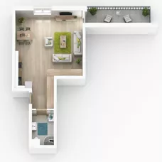 2 pokoje, apartament 44,56 m², piętro 3, oferta nr H2.20, Apartamenty Słoneczne, Sosnowiec, Sielec, ul. Klimontowska 47M