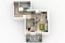 2 pokoje, apartament 44,94 m², piętro 3, oferta nr H2.21, Apartamenty Słoneczne, Sosnowiec, Sielec, ul. Klimontowska 47M