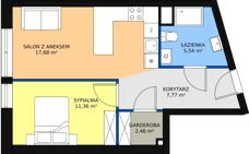 2 pokoje, apartament inwestycyjny 44,81 m², parter, oferta nr A1, Ventis Apartments, Jastrzębia Góra, ul. Wczasowa