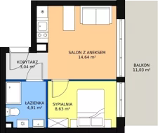 2 pokoje, apartament inwestycyjny 31,22 m², piętro 1, oferta nr A19, Ventis Apartments, Jastrzębia Góra, ul. Wczasowa